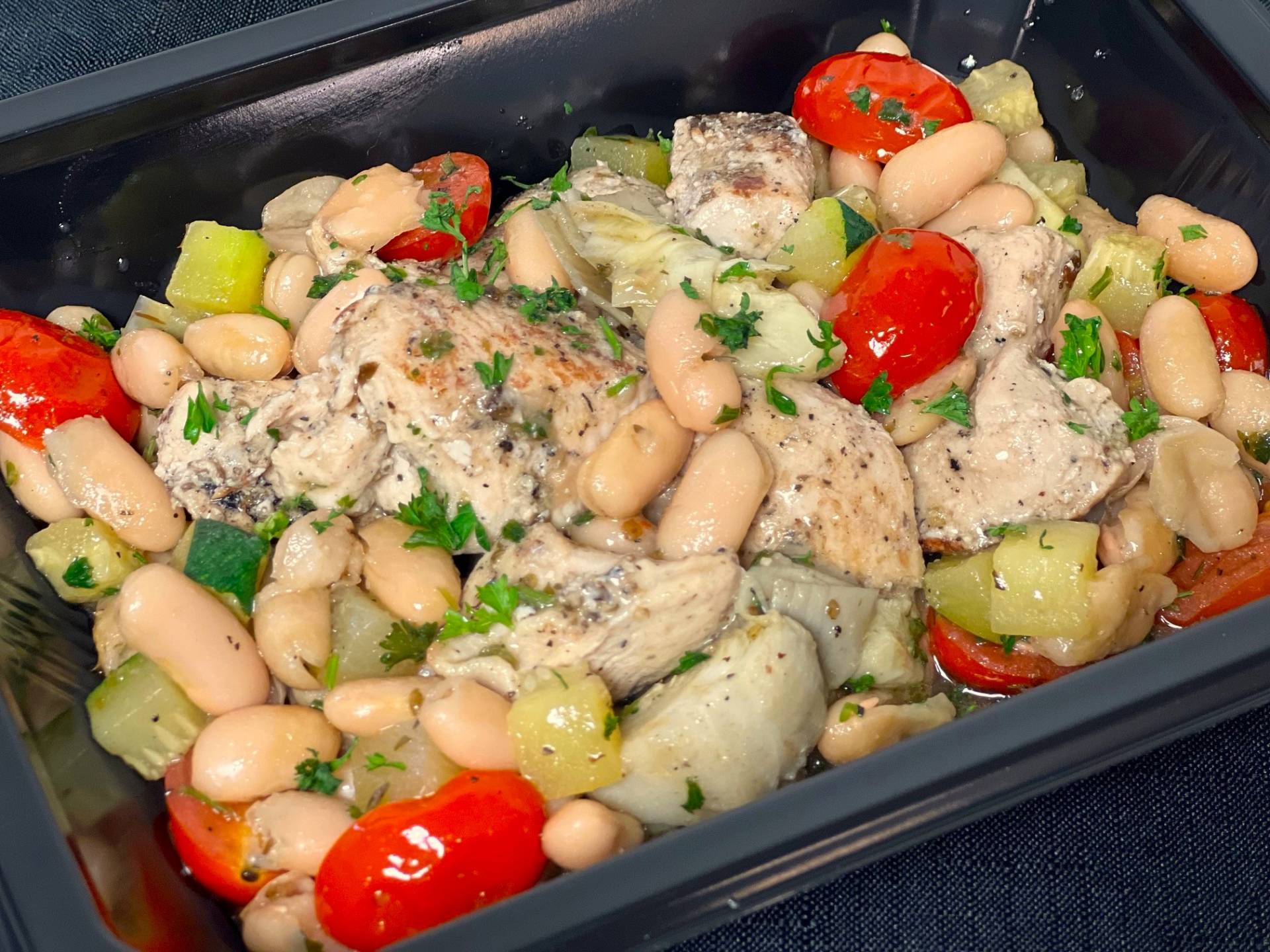 Braised Chicken with White Beans & Artichokes