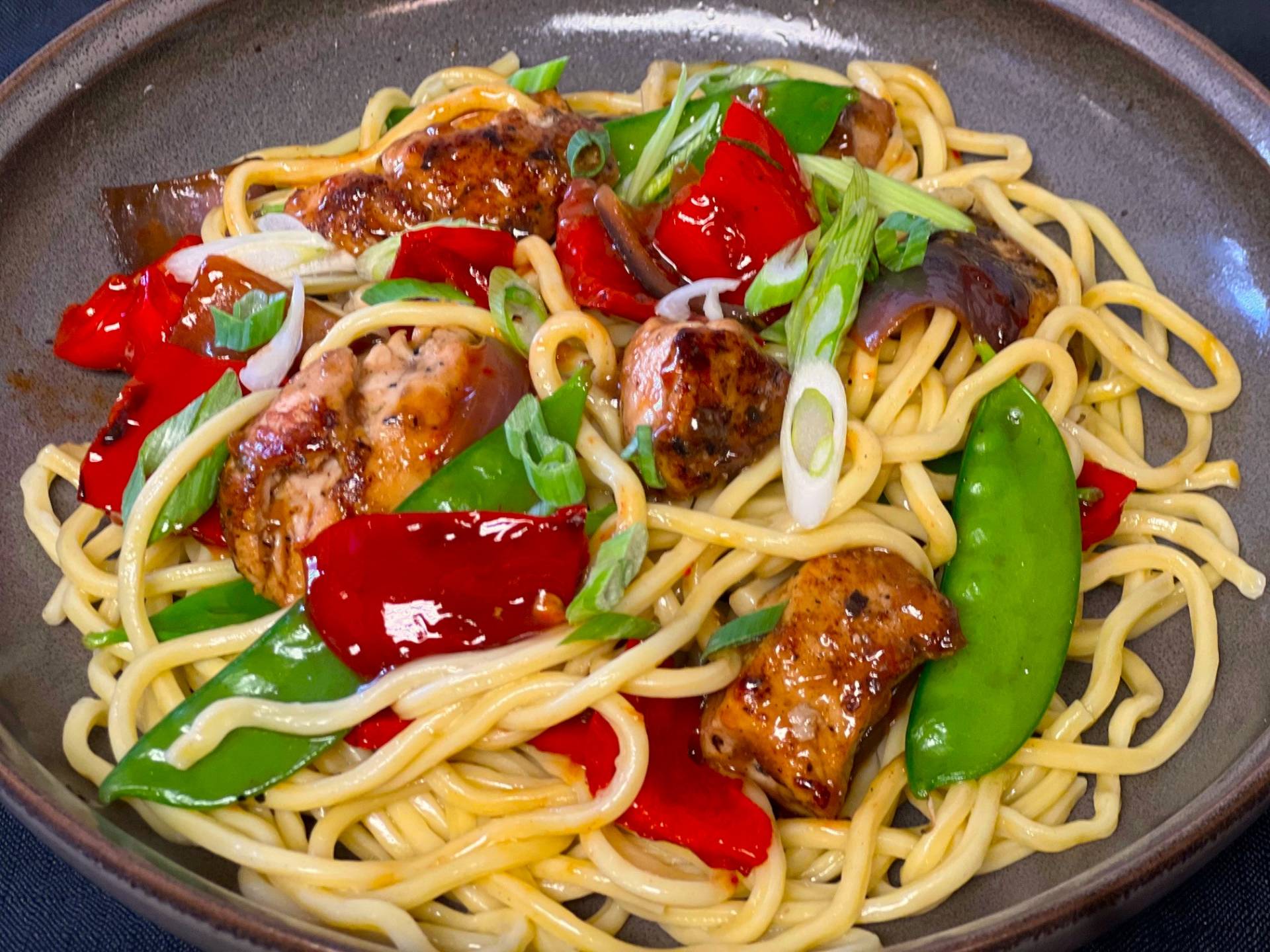 Chicken Stirfry with Garlic Noodles