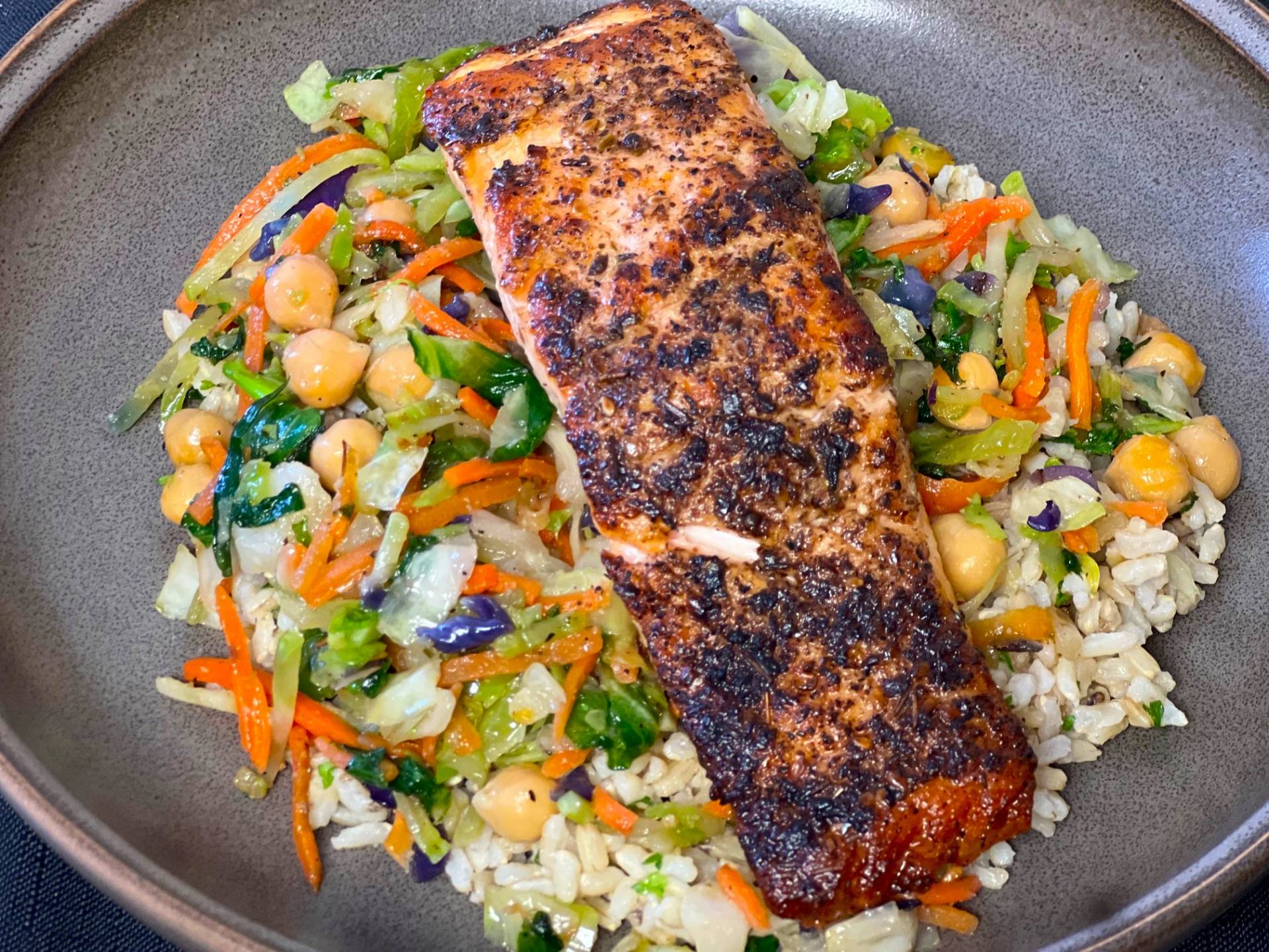 Roasted Salmon Buddha Bowl
