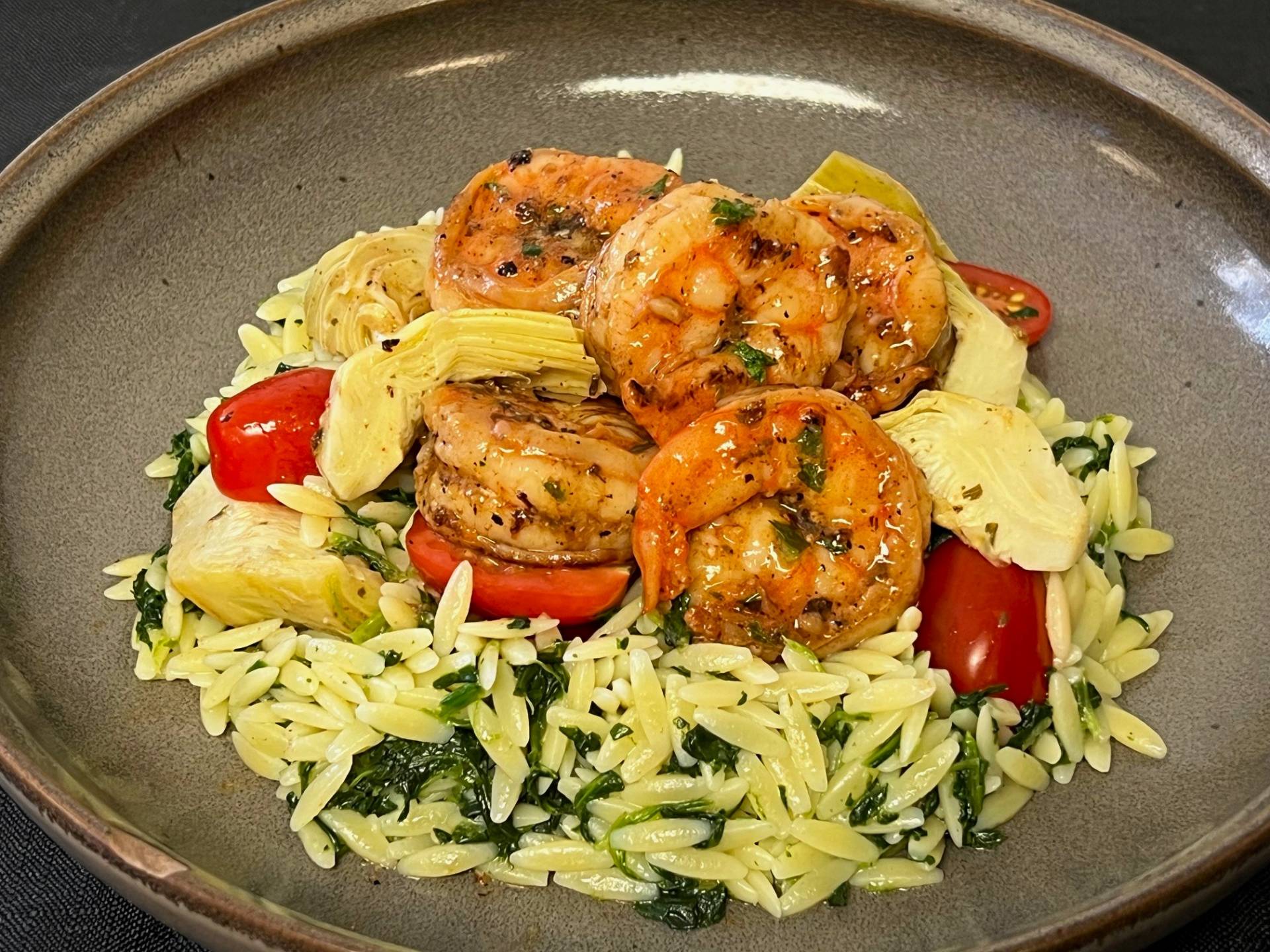 Lemon Shrimp & Spinach Orzo