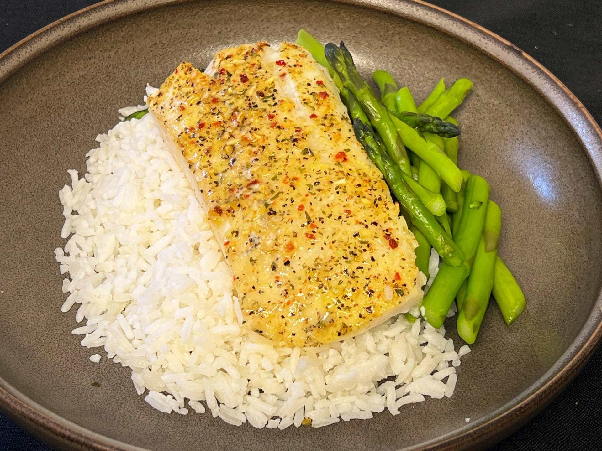 Lemon-pepper baked haddock